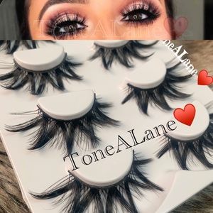 Mink Eyelashes Lashes Wispy Fluff long 4 pairs